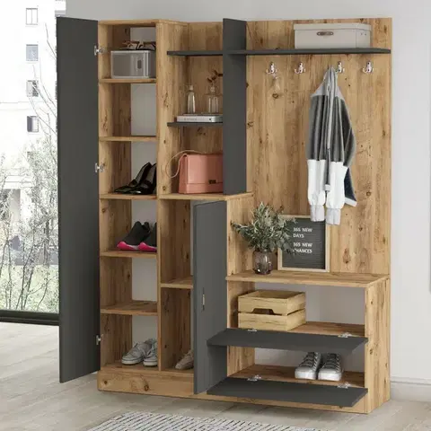 Předsíňová sestava Dana Atlanitc Pine and Anthracite
