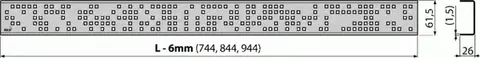Alca 850 lesklý rošt nerez pro žlab APZ13 Modular CODE-850L