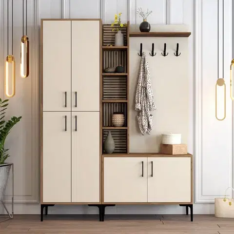 Předsíňová stěna Viyana DA - Walnut, Cream