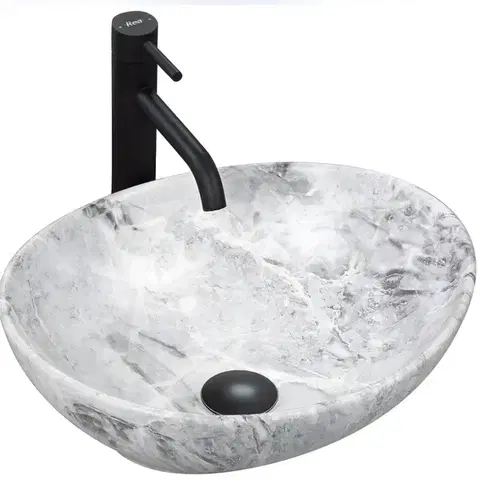 REA Umyvadlo na desku Sofia Stone Marble 41x34,5 REA-U9908