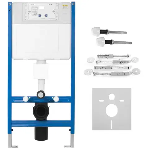 REA Podomítkový WC systém K011A-Q + tlačítka I HD Black KPL-E0633