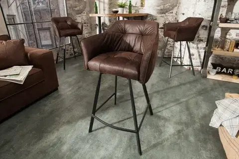 Estila Luxusní židle Ima ve vitnage stylu hnědá