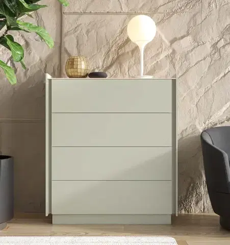 Estila Luxusní moderní komoda Praga se čtyřmi šuplíky v obdélníkovém tvaru s podstavou 109 cm