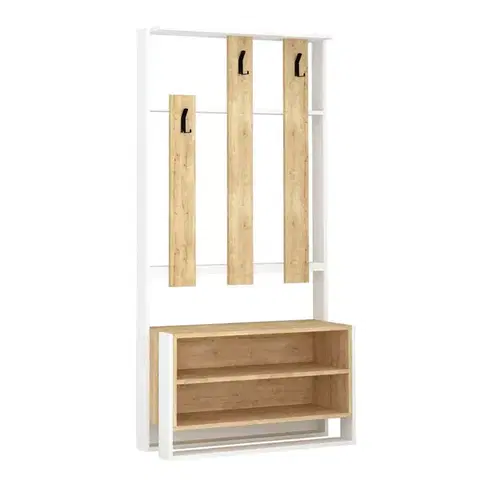 Předsíňová stěna Chester - White, Oak