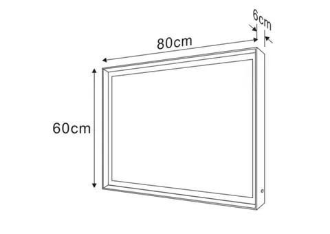 SAPHO SORT zrcadlo s LED osvětlením 60x80cm, senzor, 2700-6500K, černá mat ST080S