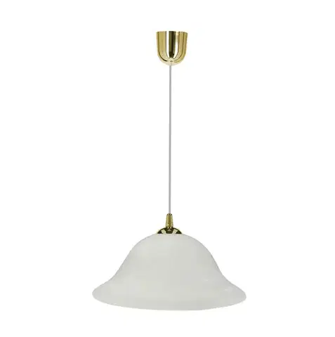 Závěsná lampa Vera, zlatá, 1x60W, E27, stínidlo z alabastru