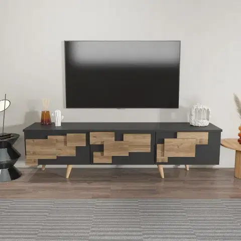 TV stolek 3 D - Anthracite, Walnut