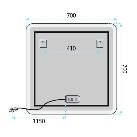 REA Zrcadlo LED 70x70cm TOP-2 HOM-01521