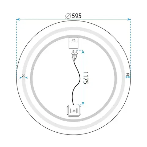 REA Zrcadlo LED 60cm MMJ Black HOM-05512