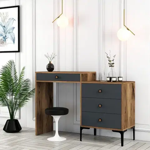 Toaletní stolek Lizbon 550 - Walnut, Anthracite