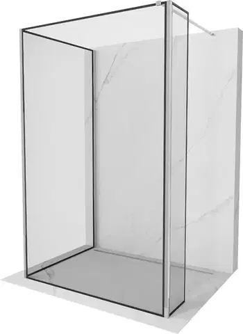 MEXEN/S Kioto Sprchová zástěna WALK-IN 110 x 110 x 40, černý vzor, chrom 800-110-110-221-01-70-040