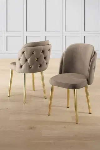 Sada židlí (6 kusů) Axle - Cappuccino, Gold