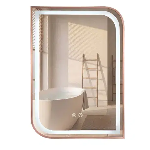 REA Zrcadlo LED ZONE 70x50  BRUSH  ROSE GOLD HOM-00304