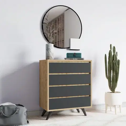 Komoda Suvera - Oak, Anthracite