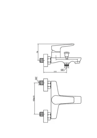 INVENA Vanová baterie DOKOS černá/chrom BW-19-004-V