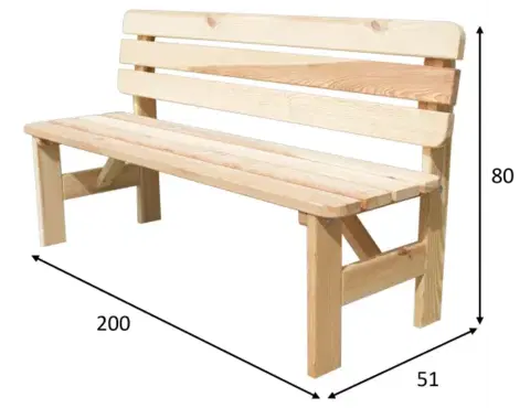 VIKING lavice - 150 cm 180 cm 200 cm ROJAPLAST