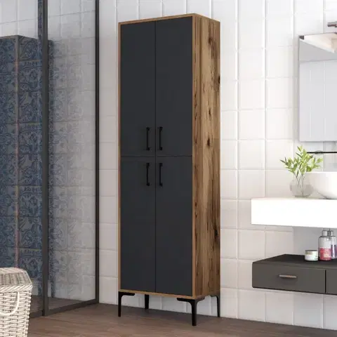Víceúčelová skříňka Berlin A - Walnut, Anthracite