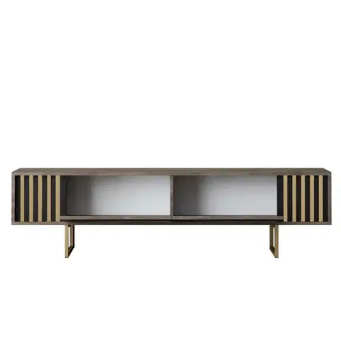 TV stolek Gold Line - Walnut, Black