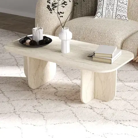 Konferenční stolek Becaj - Travertine