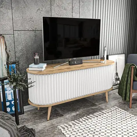 TV stolek Stor - Oud Oak, White