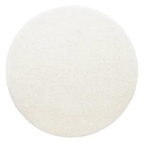 Ayyildiz, Kusový koberec Life Shaggy 1500 cream kruh, 80x80 (průměr) kruh, bílá, ložnice