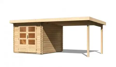 Dřevěný zahradní domek BASTRUP 4 s přístavkem Lanitplast