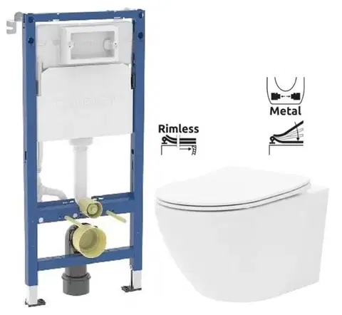 GEBERIT DuofixBasic bez tlačítka + WC REA Carlo Flat Mini Rimless + SEDÁTKO 458.103.00.2 X CF1