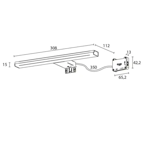 SAPHO FELINA LED svítidlo, 8W, 308x15x112, IP44, chrom FE030