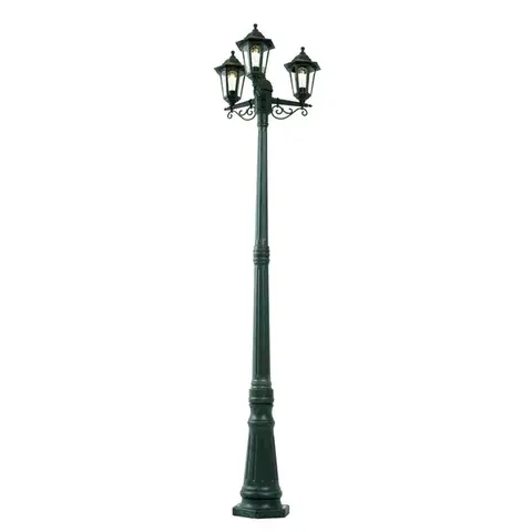 Klasická venkovní lucerna tmavě zelená 217 cm 3-světla IP44 - New Haven