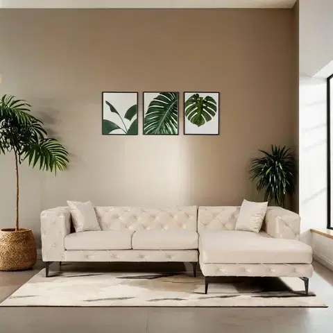 Rohová sedací souprava Como Eco Right - Beige, Black