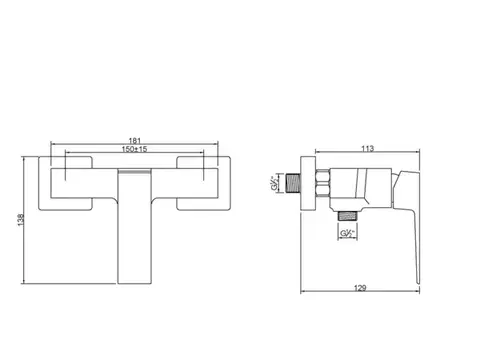 INVENA Sprchová baterie PAROS chrom BN-09-001-A