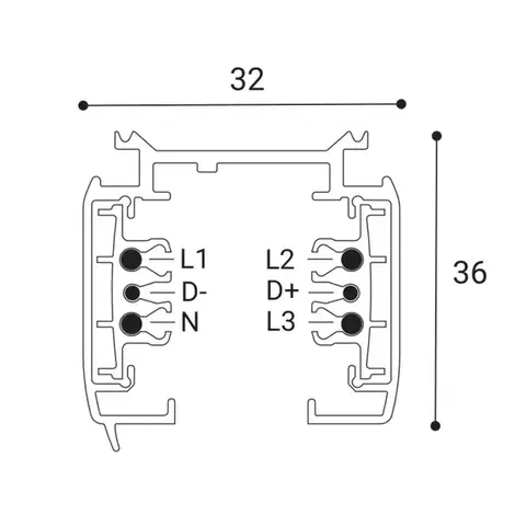 LED2 7360103 ECO TRACK lišta 2m, B DALI černá
