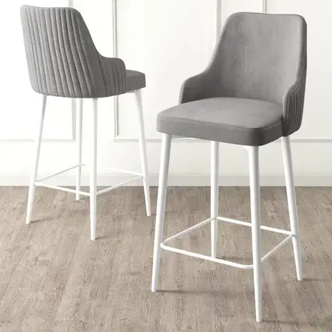 Bar Stool Set (6 Pieces) Enox - Grey, White