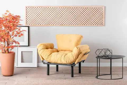 Křeslo ušák Nitta Single - Mustard