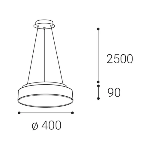 LED2 3275573 Závěsné svítidlo RINGO II 40 P/N-Z, B 32+8W 2700K/3000K/4000K černá