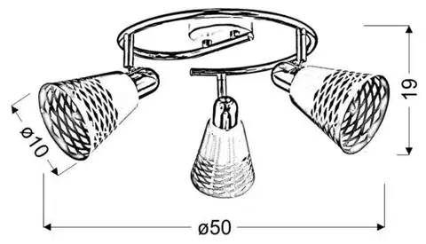 Spirálová stropní lampa chrom/bílá 3x40W E14 Discovery