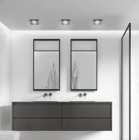 Sada 3 černých čtvercových LED stropních světel SS-16