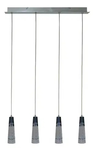 Závěsná lampa s chromovým nastavitelným skleněným stínidlem 4xG4 20W Erica
