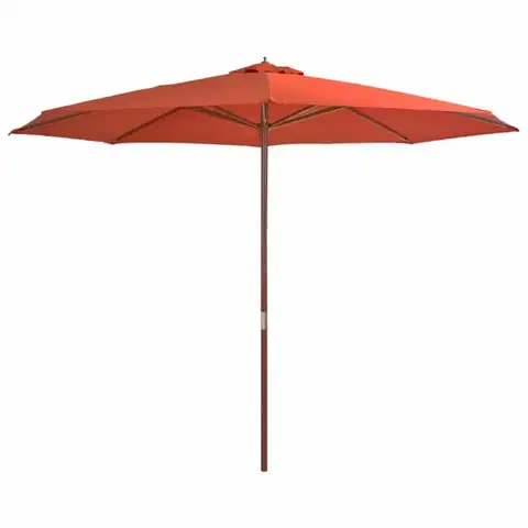 Slunečník Ø 350 cm látka / dřevo Dekorhome