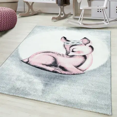 Ayyildiz, Dětský kusový koberec Bambi 850 pink, 120x170, růžová, dětský pokoj