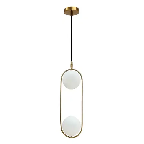 Závěsná lampa Cordel, kartáčované zlato, 2x28W, G9, bílé stínidlo