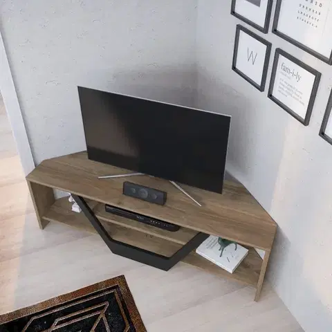 TV stolek Sares - Walnut, Black