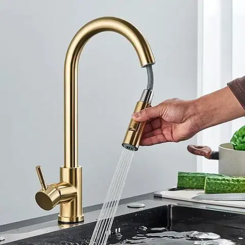 REA Baterie dřezová Fresh broušené zlato REA-B9148