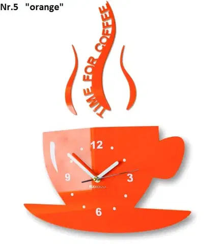 Nástěnné hodiny Time for coffee Černá
