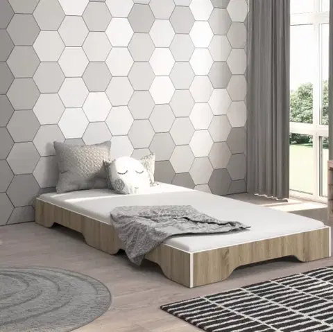 Dětská postel SIMPI 160 x 80 cm v dekoru dub sonoma