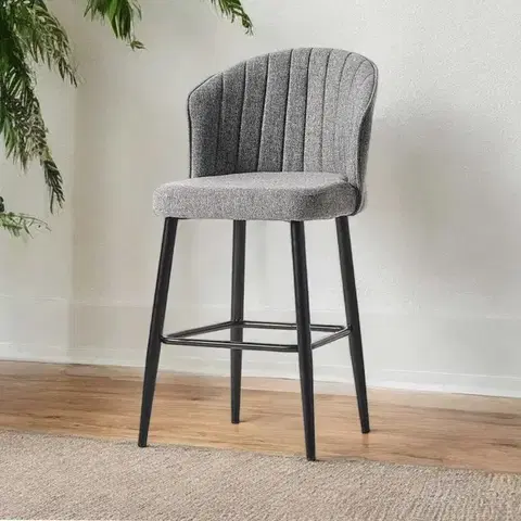 Bar Stool Set (4 Pieces) Rubi - Grey, Black
