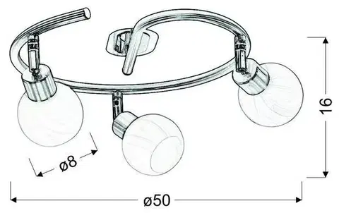 Spirálová stropní lampa 3X40W G9 saténový chrom ALABASTER