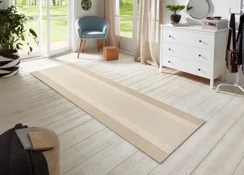 Hanse Home, AKCE: 80x200 cm Běhoun Basic 105490 Ivory, béžová, chodba / předsíň
