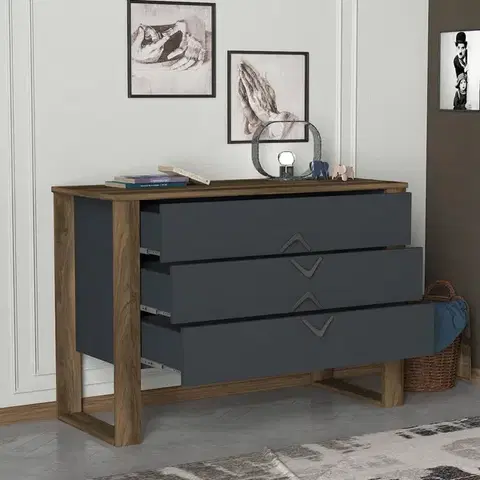 Komoda Bumerang Anthracite and Walnut