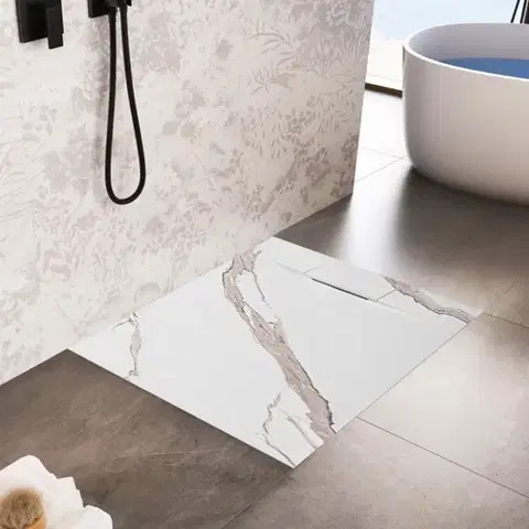 REA Sprchová vanička Bazalt CARRARA WHITE 90x90 REA-K7002